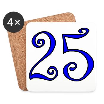 25. 25 YEARS. 25th ANNIVERSARY. 25 YEARS ANNIVERSARY. - Coasters (set of 4) - white - Front