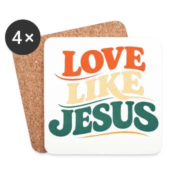 Jesus Tshirt Love Like Jesus Christliches Geschenk - Untersetzer (4er-Set) - Weiß - Vorne