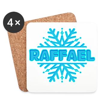 Prénom Raffael - Dessous de verre (lot de 4) - blanc - Devant