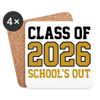 Class of 2026 Schools Out Logo - Untersetzer (4er-Set) - Weiß - Vorne