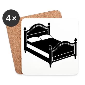 Bett - Untersetzer (4er-Set) - Weiß - Vorne