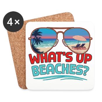 Voyage de vacances en famille Croisière Plages What’s Up - Dessous de verre (lot de 4) - blanc - Devant