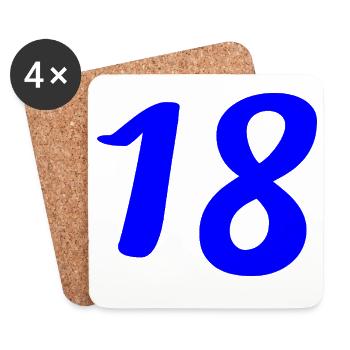 18. 18 JAHRE ALT. 18-JÄHRIGES JUBILÄUM. 18. GEBURTSTAG. - Untersetzer (4er-Set) - Weiß - Vorne