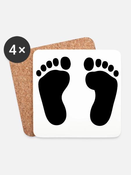Baby Feet T-Shirt – Baby Footprint Love - Untersetzer (4er-Set) - Weiß