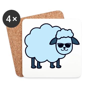 Lunettes de soleil Bleu mouton - Dessous de verre (lot de 4) - blanc - Devant
