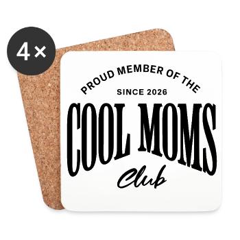 Mama 2026 - Proud member of the Cool Moms Club - Untersetzer (4er-Set) - Weiß - Vorne