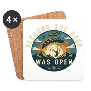 Because The Door Was Open Fallschirm - Untersetzer (4er-Set) - Weiß - Vorne