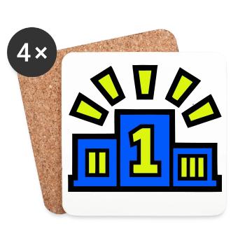 Winner Podium Place 1 Champion - Coasters (set of 4) - white - Front