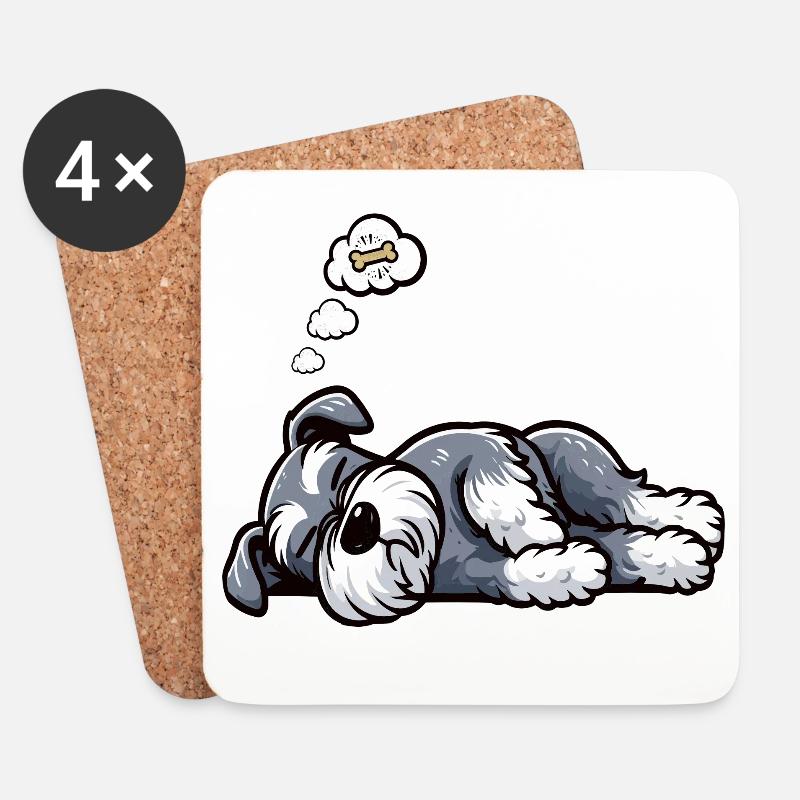 Schnauzer géant Schnauzer Propriétaire de Schnauzer - Dessous de verre (lot de 4) - blanc