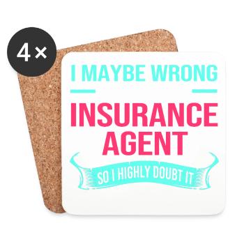Insurance Insurance Agent Assets - Coasters (set of 4) - white - Front