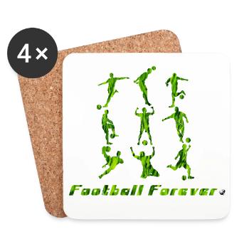Silhouetten des Fussballer Football forever - Untersetzer (4er-Set) - Weiß - Vorne