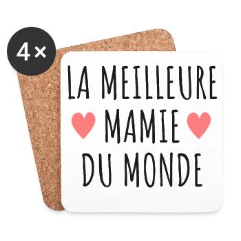 Meilleure Mamie Monde - Dessous de verre (lot de 4) - blanc - Devant