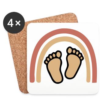 Baby Feet Rainbow Bohême - Dessous de verre (lot de 4) - blanc - Devant