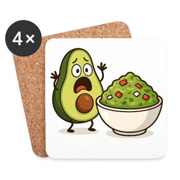 Choc Avocat Guacamole - Dessous de verre (lot de 4) - blanc - Devant