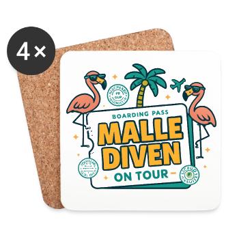 Malle Divas en tournée Fête féminine Flamingo à Majorque - Dessous de verre (lot de 4) - blanc - Devant