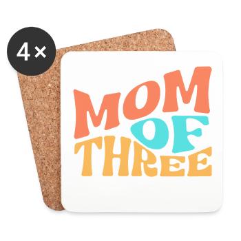 mom of three - Coasters (set of 4) - white - Front