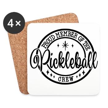 Pickleball crew proud member Geschenk - Untersetzer (4er-Set) - Weiß - Vorne