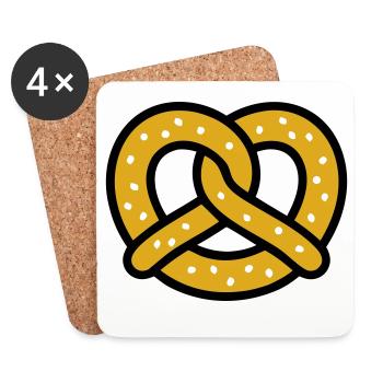 Festival folk du jardin de bière Pretzel Bavaria Pretzel Baker - Dessous de verre (lot de 4) - blanc - Devant