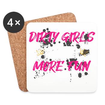 Les filles sales s’amusent plus Schlammlauf Mud Run - Dessous de verre (lot de 4) - blanc - Devant