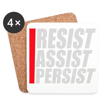 Resist Assist Persist Aktivismus Motivation Logo - Untersetzer (4er-Set) - Weiß - Vorne