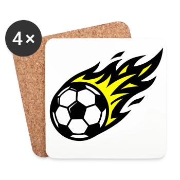 Soccer Flame Ball - Coasters (set of 4) - white - Front