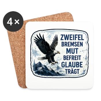 Mut befreit. Zweifel bremsen. - Untersetzer (4er-Set) - Weiß - Vorne
