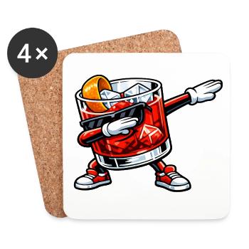 Dabbing Negroni - Untersetzer (4er-Set) - Weiß - Vorne