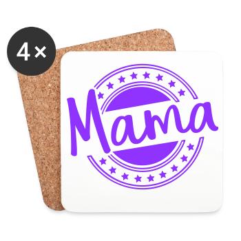 Mama Stamp Kreis mit Sternen - Untersetzer (4er-Set) - Weiß - Vorne