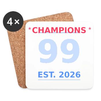 Champions 99 EST 2026 - Coasters (set of 4) - white - Front