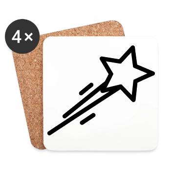 Sternschnuppe - Untersetzer (4er-Set) - Weiß - Vorne