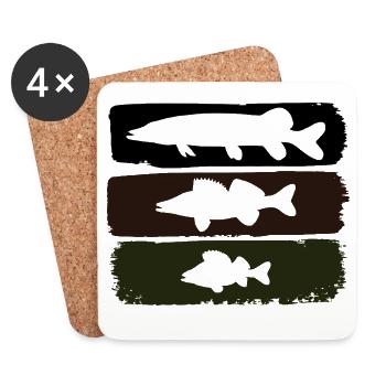 Perche à brochet-zard - Dessous de verre (lot de 4) - blanc - Devant