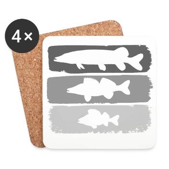 Perche à brochet-zard - Dessous de verre (lot de 4) - blanc - Devant