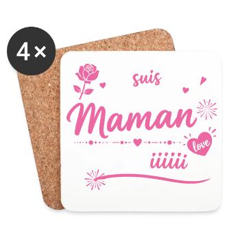 Maman qui déchiiiire - Dessous de verre (lot de 4) - blanc - Devant