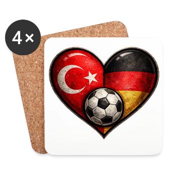 Allemagne Football du Cœur de Turquie - Dessous de verre (lot de 4) - blanc - Devant