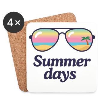 Lunettes de soleil Beach Shine Summer Days - Dessous de verre (lot de 4) - blanc - Devant