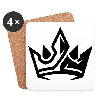 Krone King Symbol - Untersetzer (4er-Set) - Weiß - Vorne
