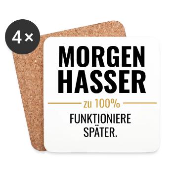 Zu 100% – Mein Statement - Untersetzer (4er-Set) - Weiß - Vorne