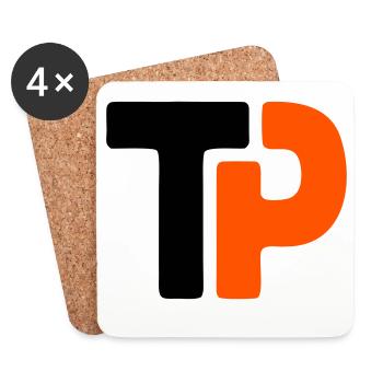 Équipe de ping-pong TP avec logo de tennis de table - Dessous de verre (lot de 4) - blanc - Devant