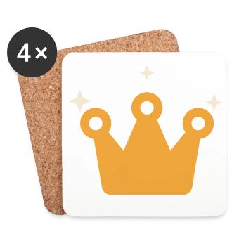 Reine Héritière Roi Princesse - Dames Cadeaux - Dessous de verre (lot de 4) - blanc - Devant