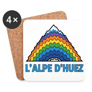 Alpe d'Huez Cycling Mountain - Coasters (set of 4) - white - Front