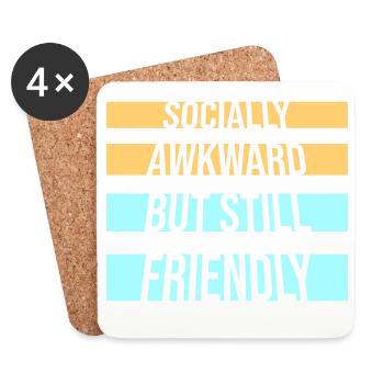 Diction socialement maladroite mais quand même amicale - Dessous de verre (lot de 4) - blanc - Devant
