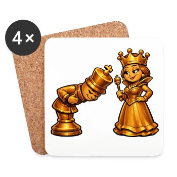 Échecs - Dessous de verre (lot de 4) - blanc - Devant