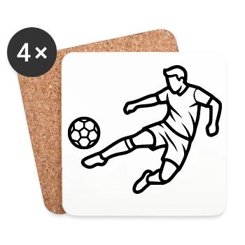  Fußballspieler Fußball Fußballverein Trikot - Untersetzer (4er-Set) - Weiß - Vorne