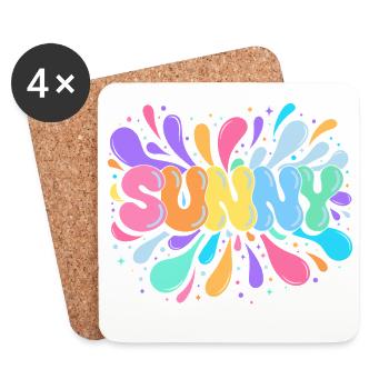 Sunny PopArt Multicolor - Coasters (set of 4) - white - Front