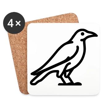 crow - Coasters (set of 4) - white - Front
