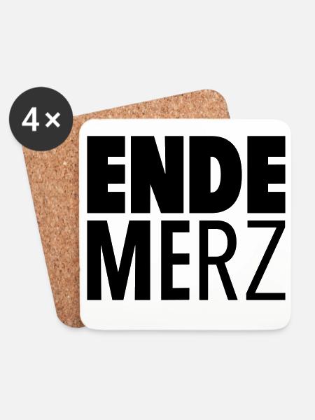 Ende Merz_v2 - Untersetzer (4er-Set) - Weiß