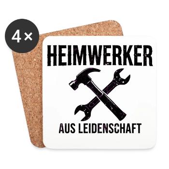 Heimwerker aus Leidenschaft - Geschenk  - Untersetzer (4er-Set) - Weiß - Vorne