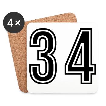 34 Number Symbol - Coasters (set of 4) - white - Front