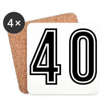 40 Zahl symbol - Untersetzer (4er-Set) - Weiß - Vorne