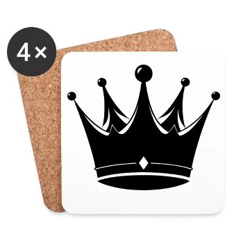 Couronne - Dessous de verre (lot de 4) - blanc - Devant